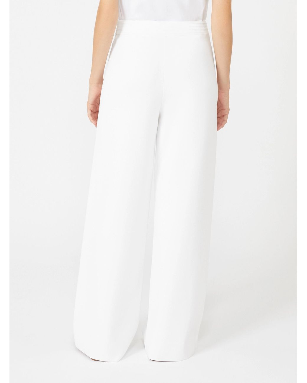 Max Mara White Elastic Waist Casual Pants