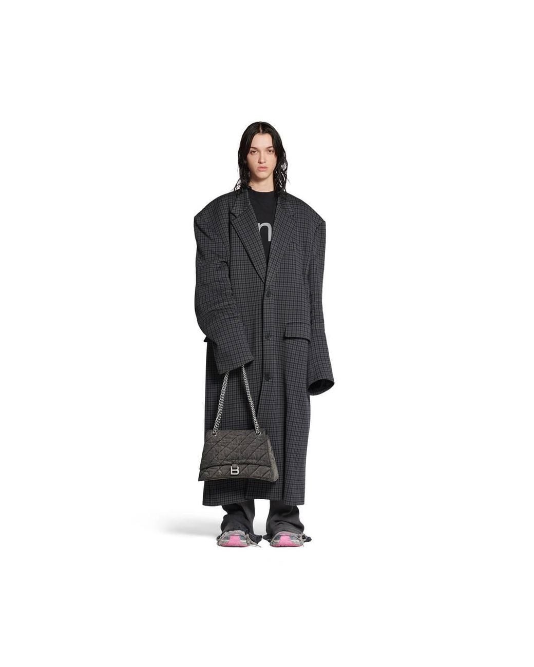 Balenciaga Black Crush Medium Quilted Shoulder Bag