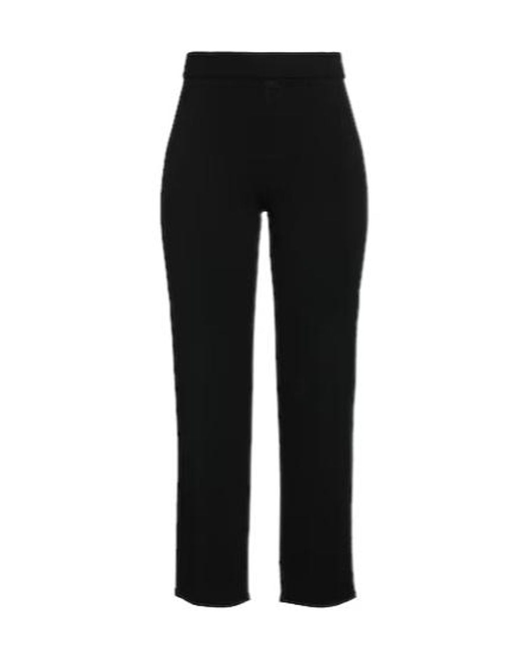 Max Mara Black Solid Color Straight-Leg Knitted Pants