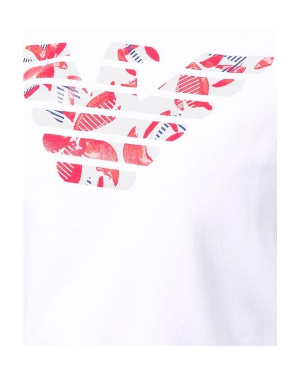 Emporio Armani White Floral Logo-Print Sweatshirt