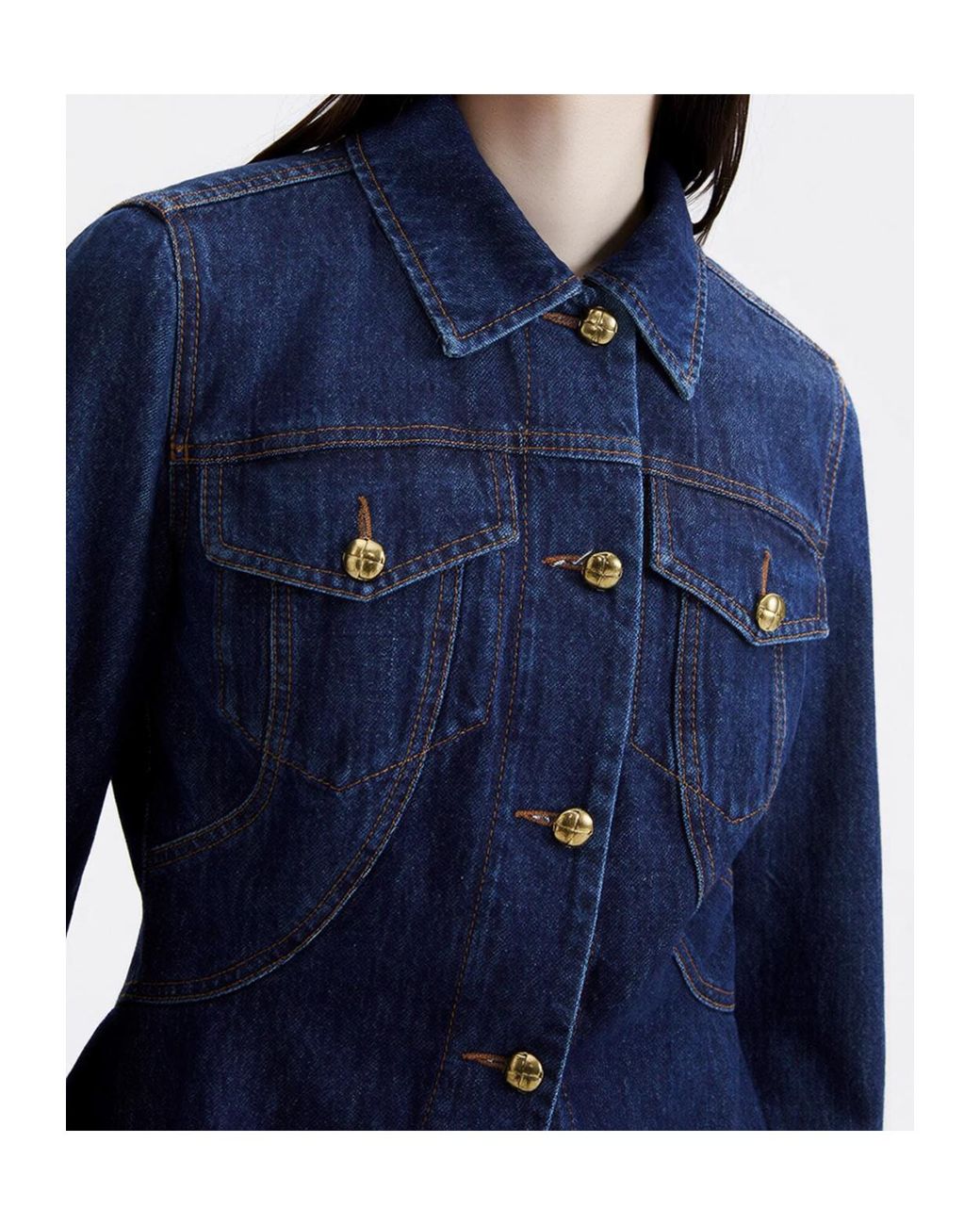 Marella Blue Button-Front Denim Jacket