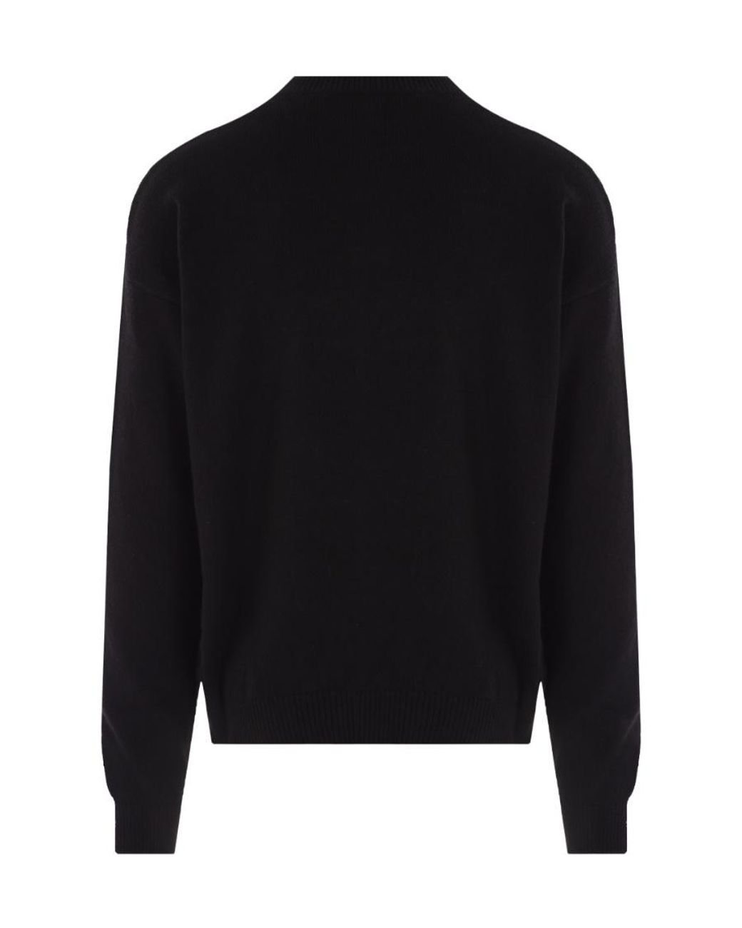 Palm Angels Black I Love Pa Crewneck Knitted Jumper for men