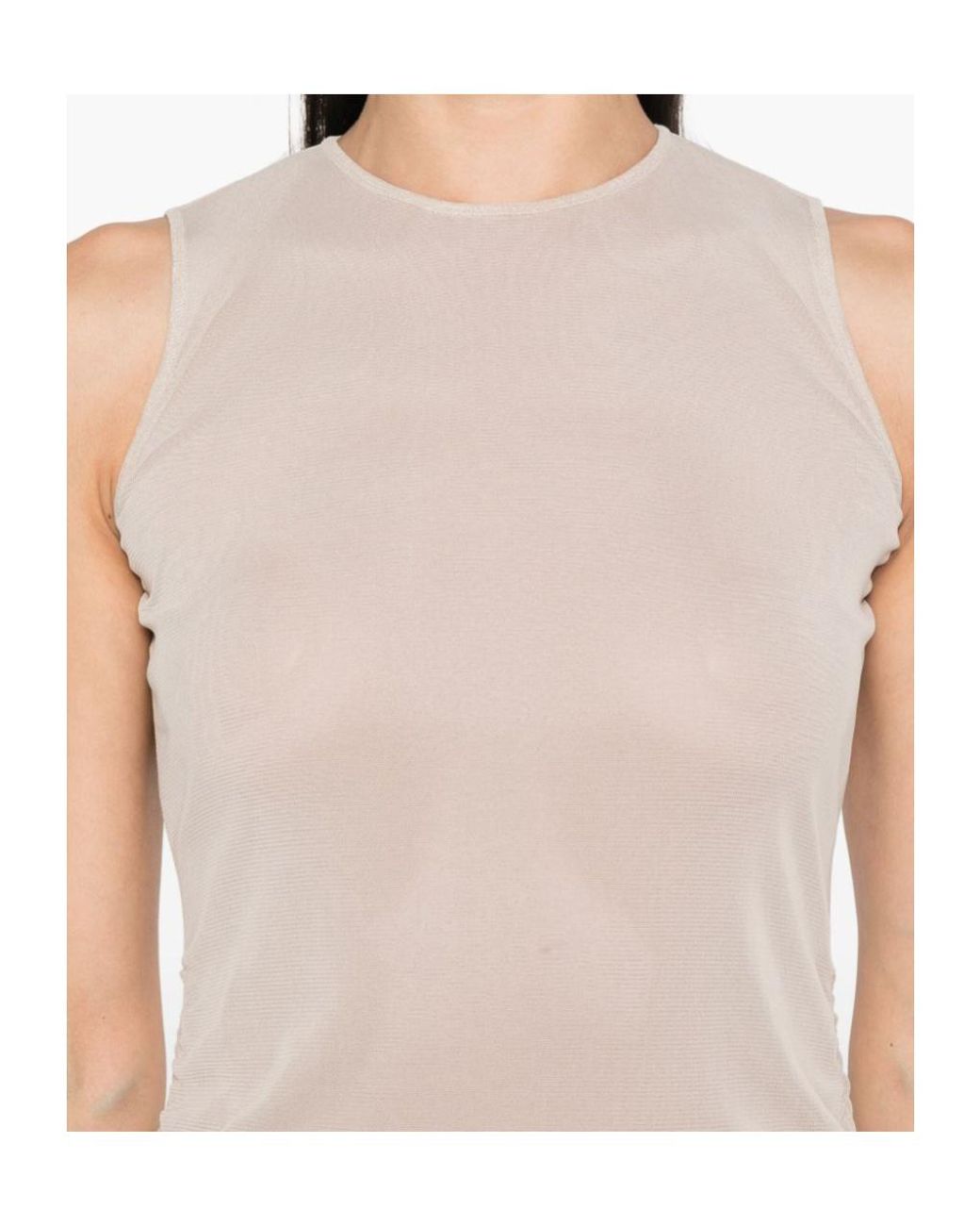 Saint Laurent Natural Stretch Tulle Short Dress