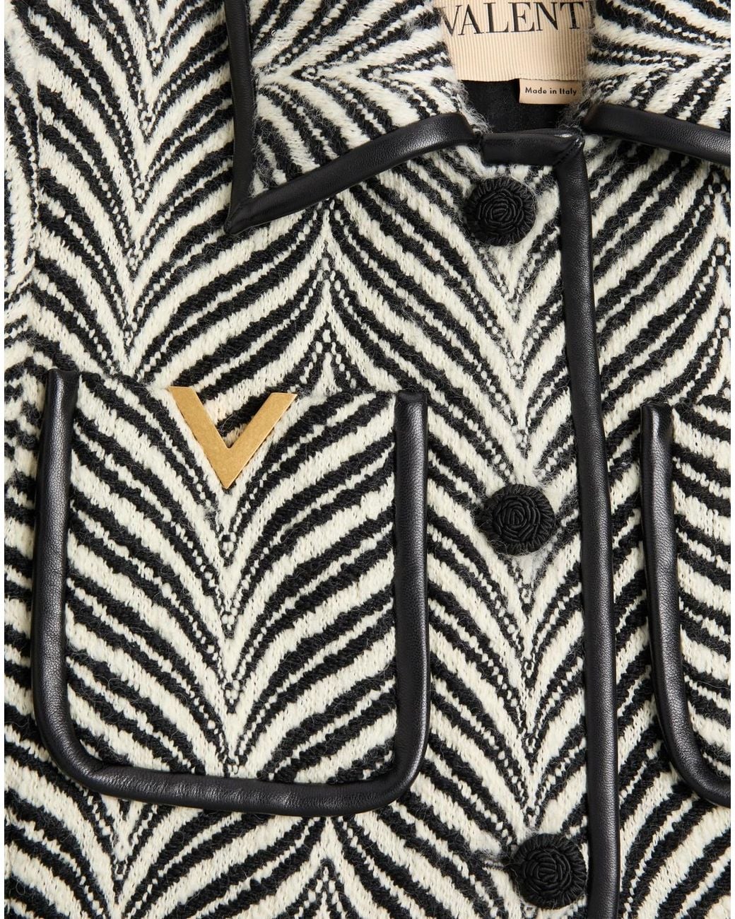 Valentino Gray Printed Single-Breasted Coat