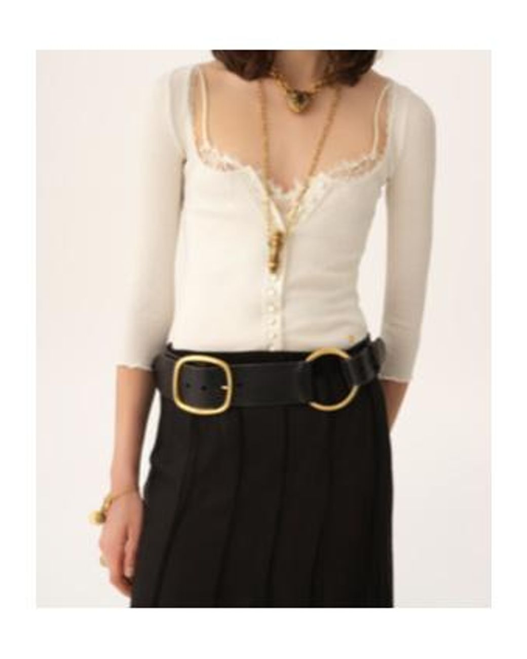 Chloé White Chloé Scoop-Neck Fitted Knit Cardigan