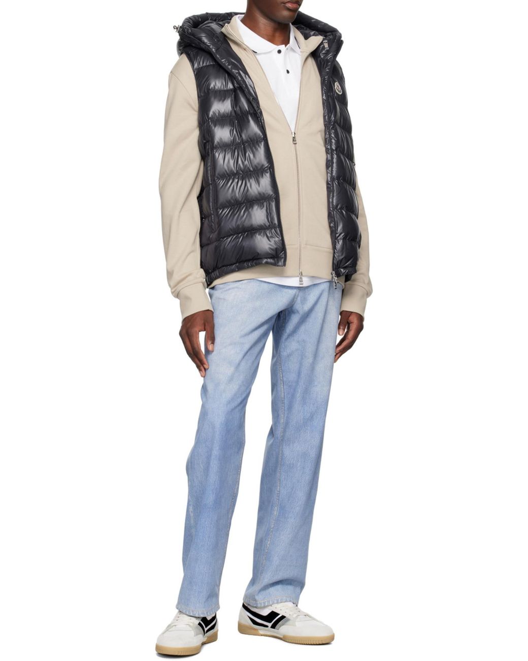 Moncler Black Barant Hooded Down Gilet for men