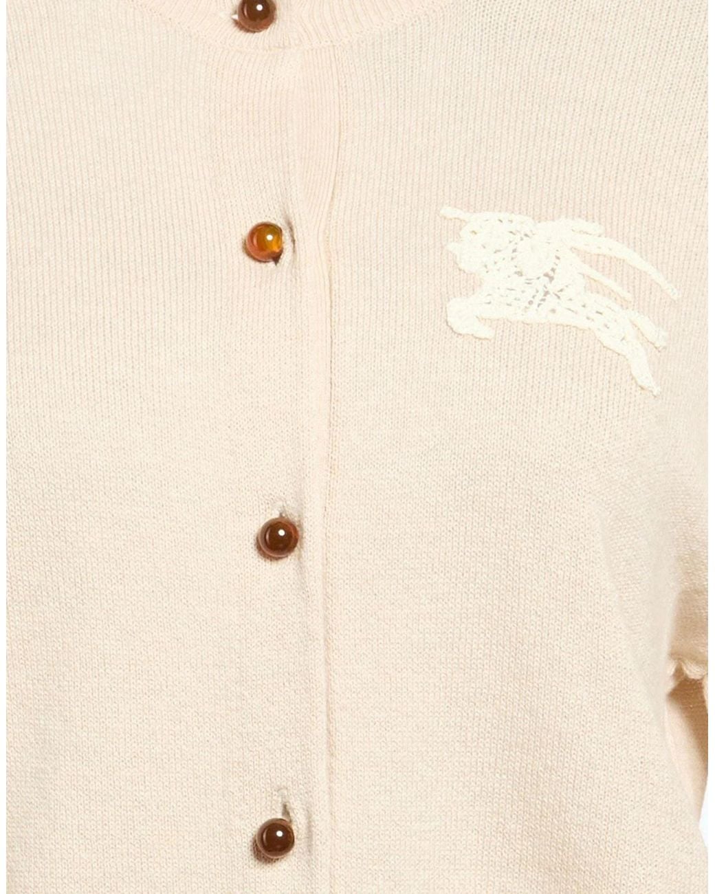 Burberry Natural Minimalist Solid Knit Cardigan