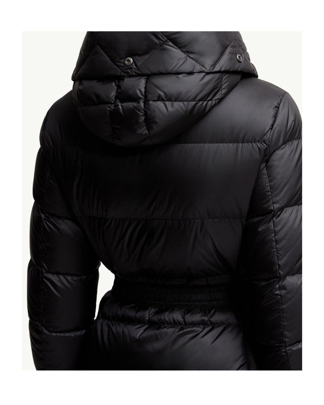 Moncler Black Boed Fur-Trim Hooded Padded Jacket