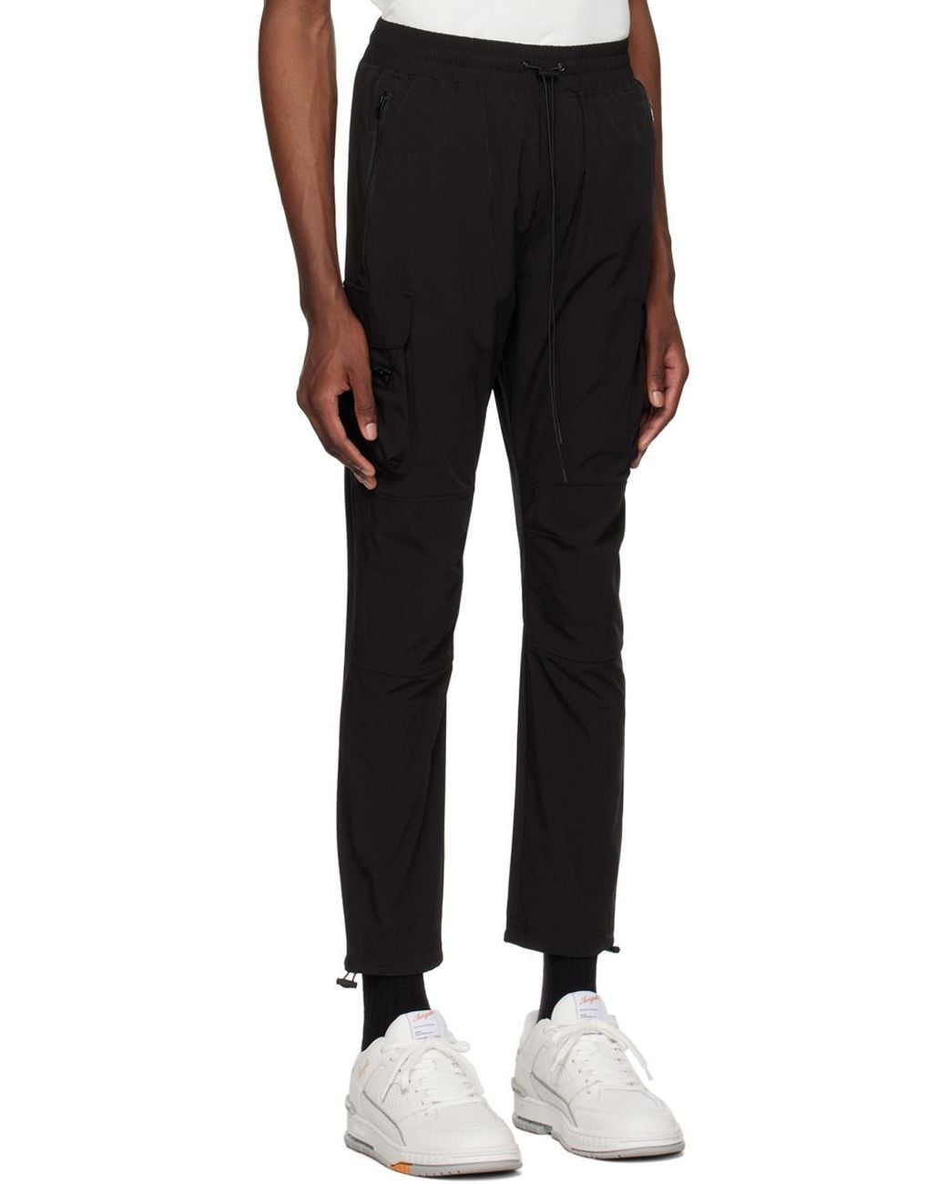Represent Black Cargo Trousers for men