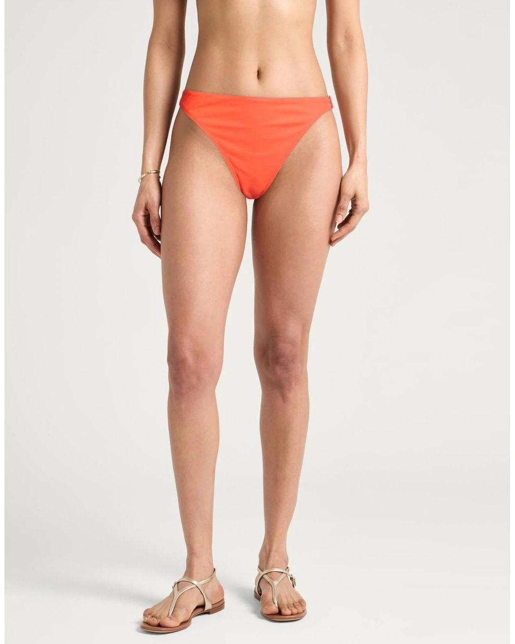 Tory Burch Orange Solid-Color Bikini Bottoms