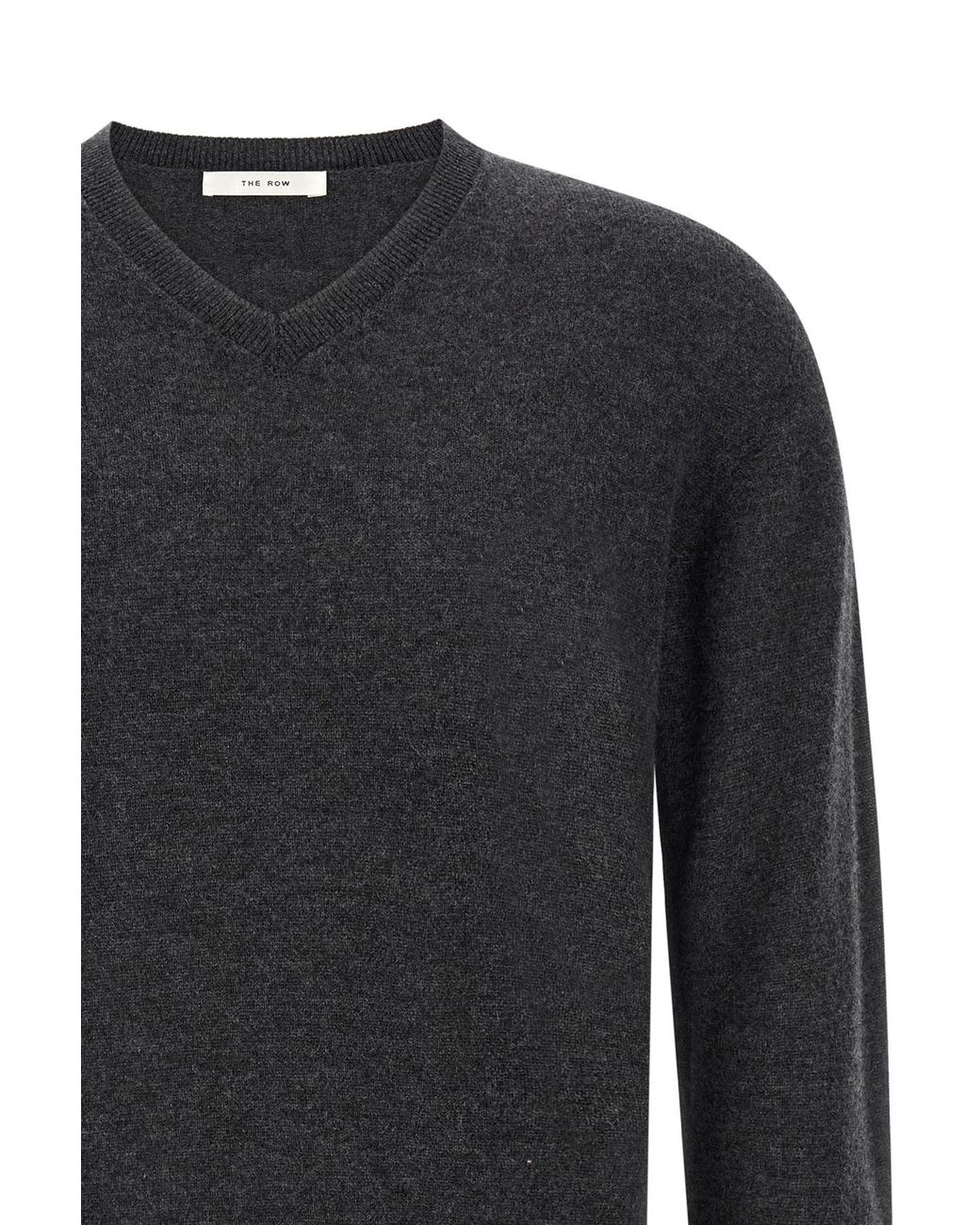 The Row Gray Long-Sleeve V-Neck Top for men