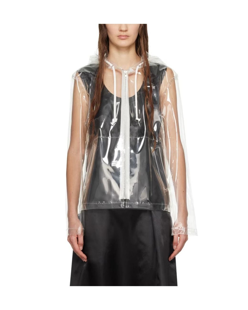 Comme des Garçons Black Slogan-Print Transparent Jacket