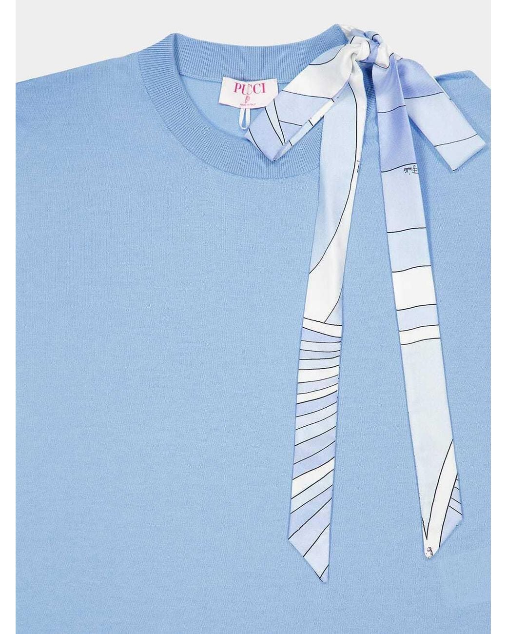 Emilio Pucci Blue Lace-Up Detail T-Shirt