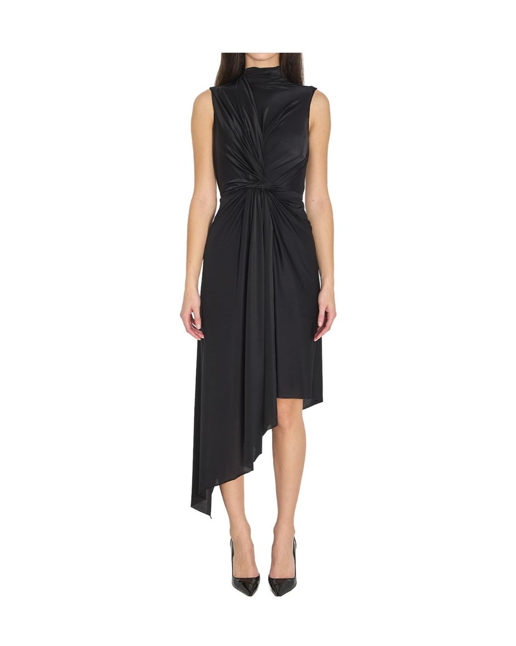 Balenciaga Black Asymmetric Stretch Dress