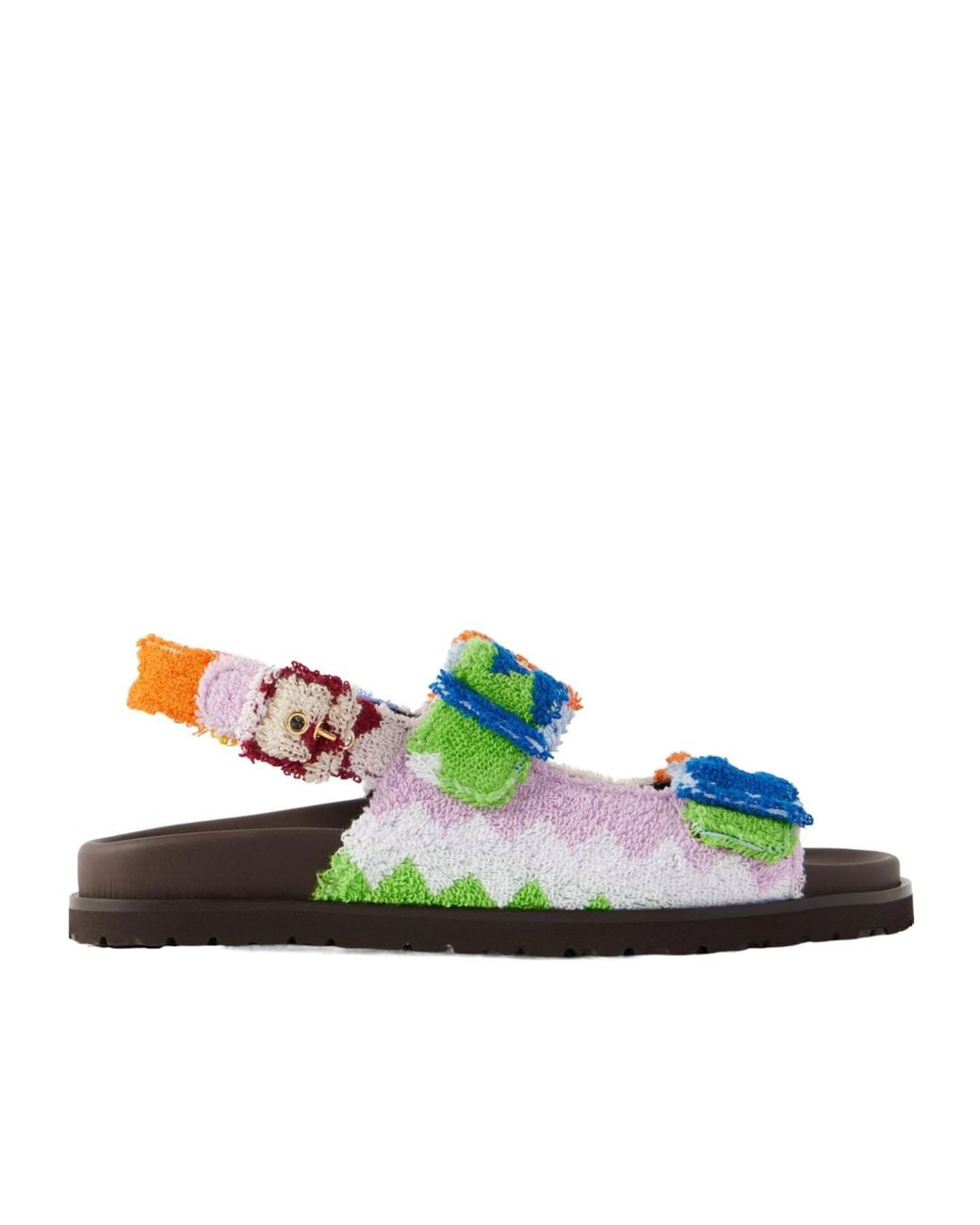 Missoni Green Unique Striped Sandals