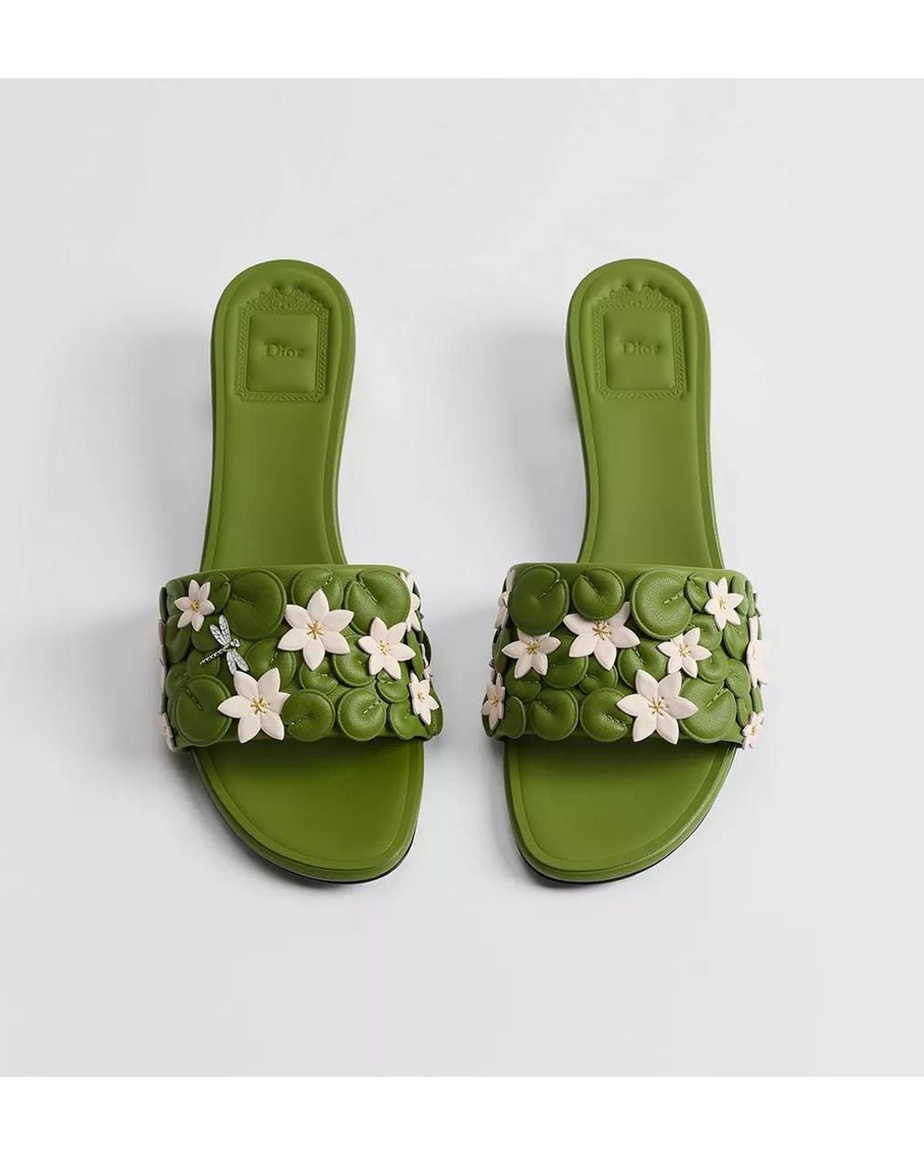 Dior Green Bloom Heeled Slide