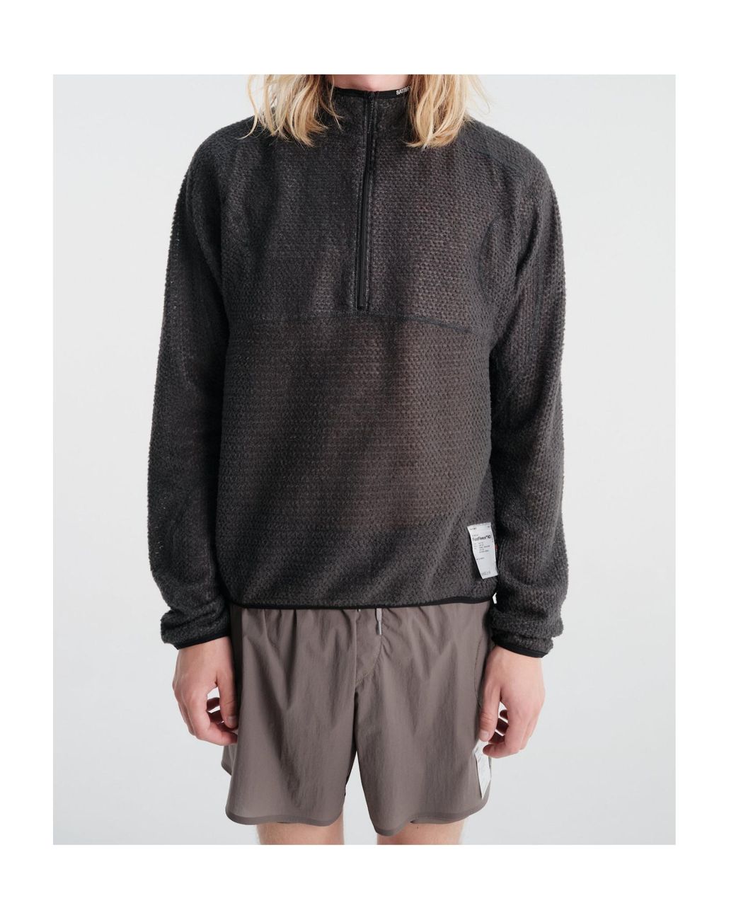 Satisfy Black Half-Zip Hoodie for men