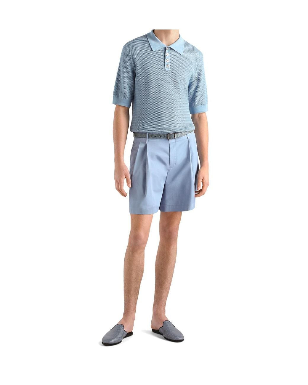 Dolce & Gabbana Blue Silk Polo Shirt for men