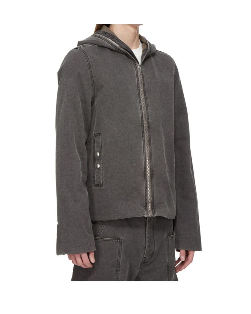 Rick Owens Black Gimp Zipfront Jacket for men