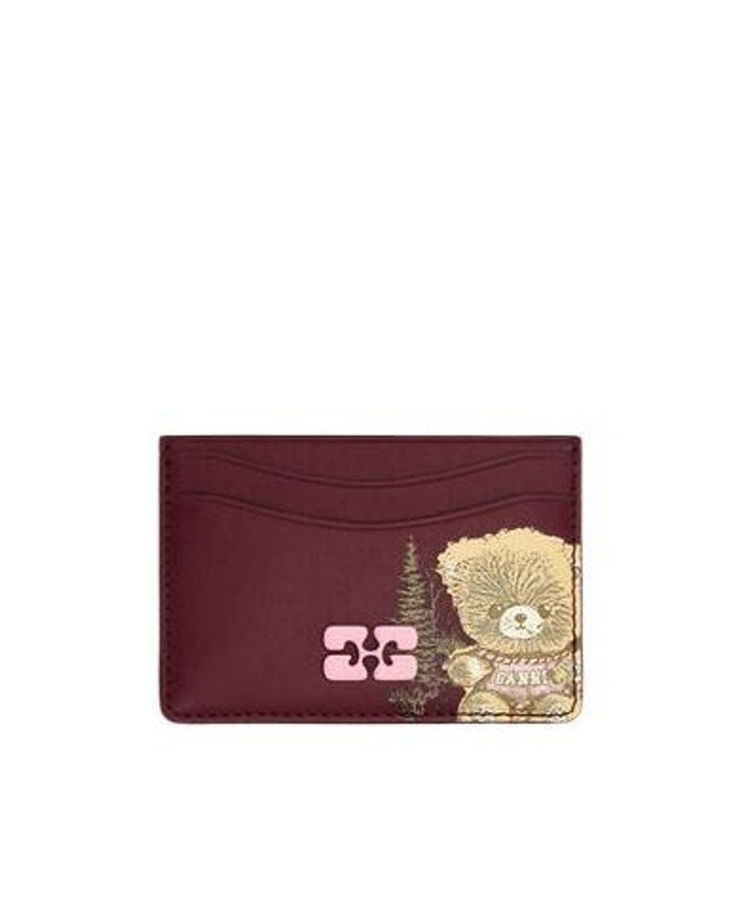 Ganni Purple Forest Teddy Bou Card Holder