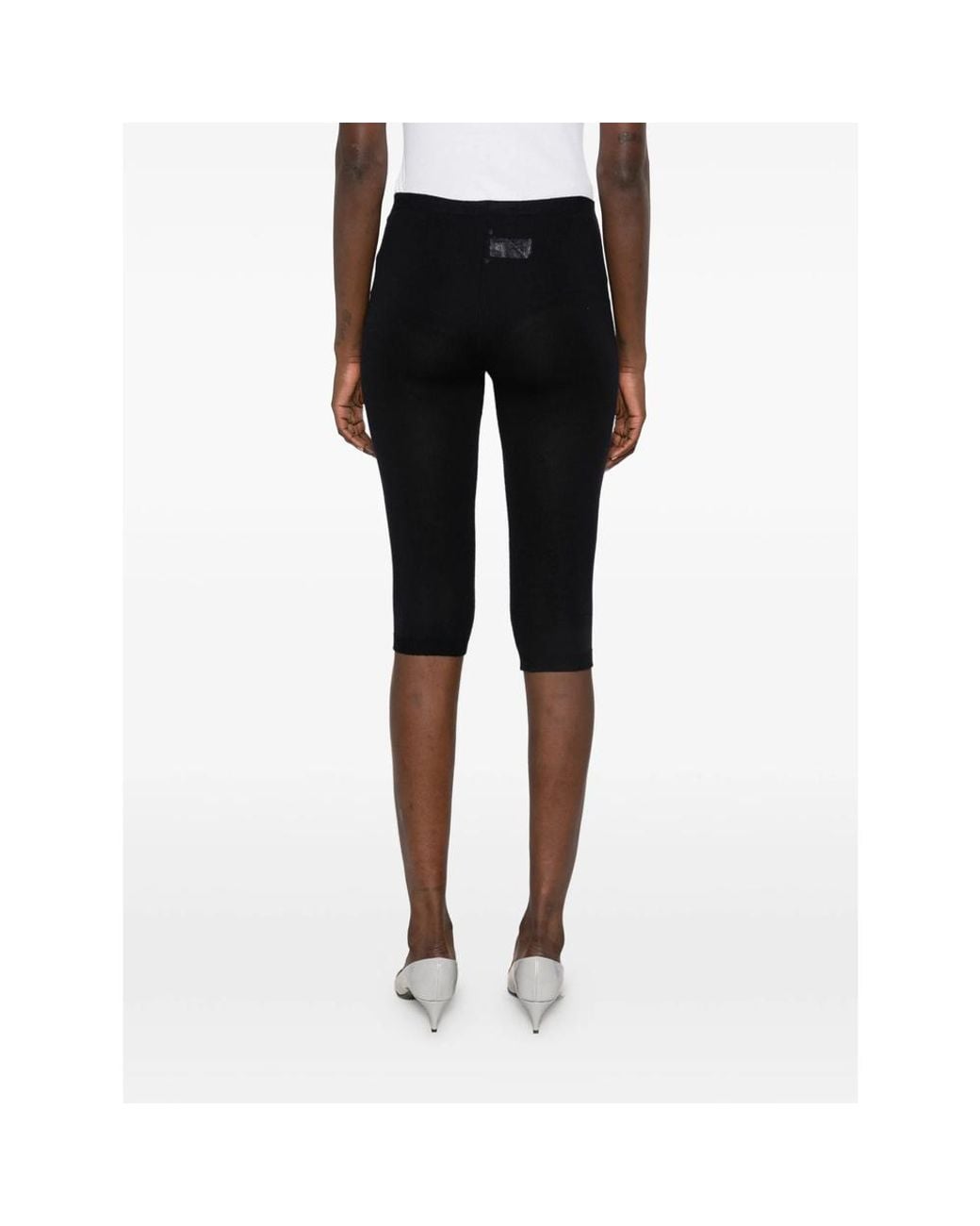 Paloma Wool Black Ribbed-Waist Leggings