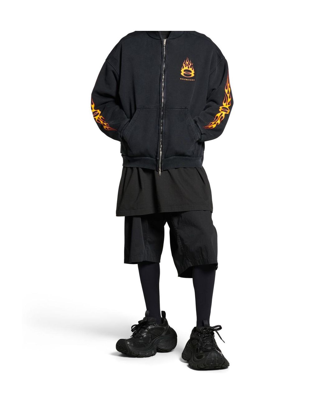 Balenciaga Blue Burning Unity Zipped Hoodie for men
