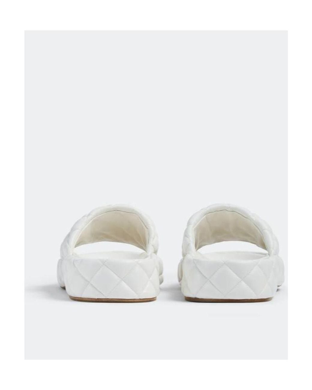 Bottega Veneta White Padded Slip-On Slippers