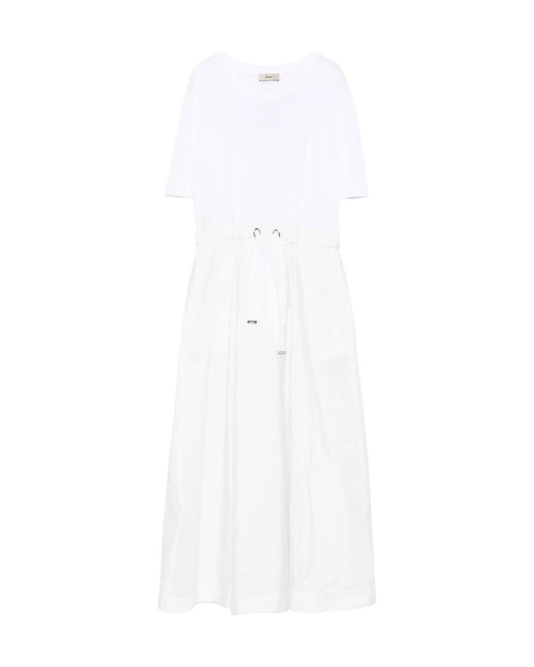 Herno White Short-Sleeved Dress