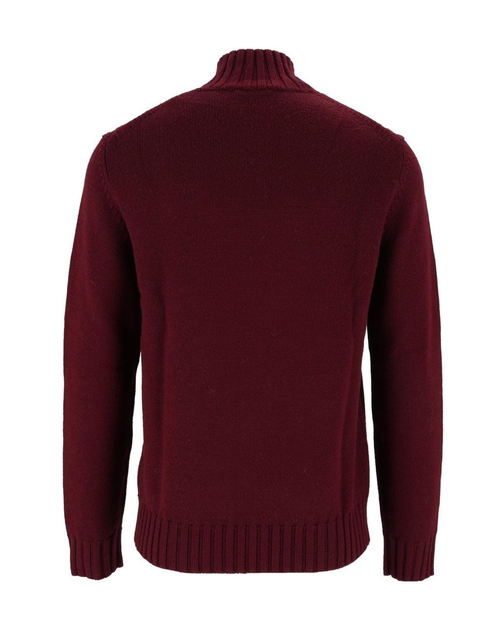 Ballantyne Red Ribbed Turtleneck Knitted Jumper for men