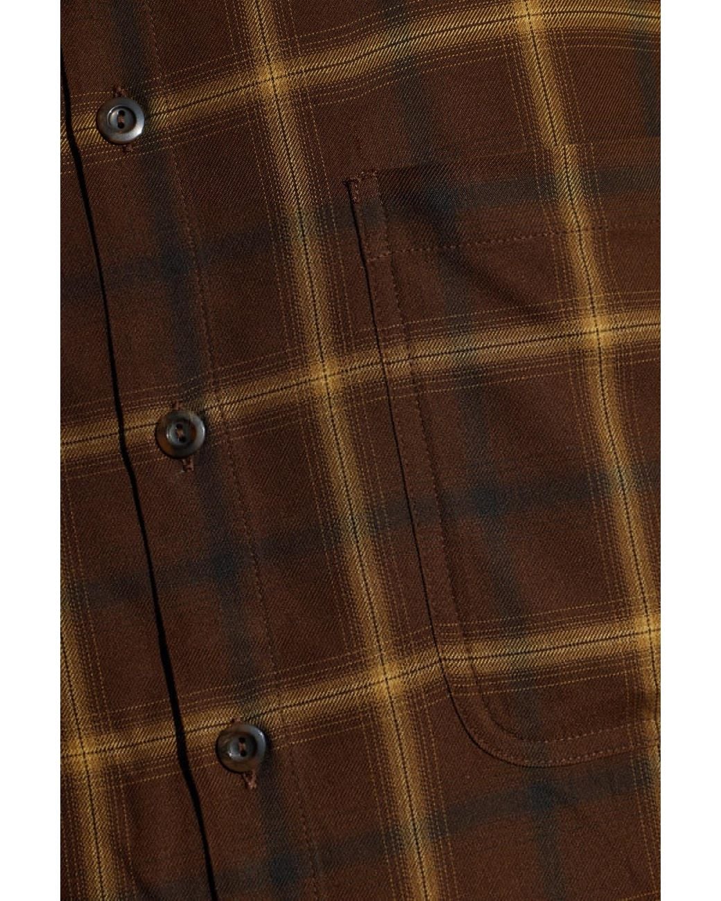 Song For The Mute Brown Check-Pattern Shirt for men
