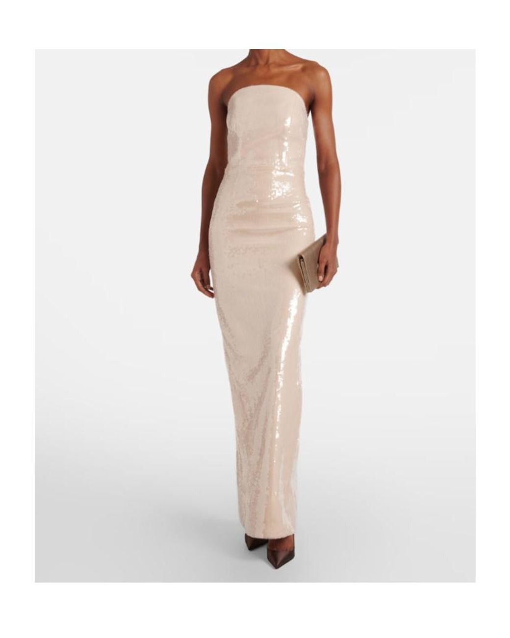 Roland Mouret White Sequined Gown