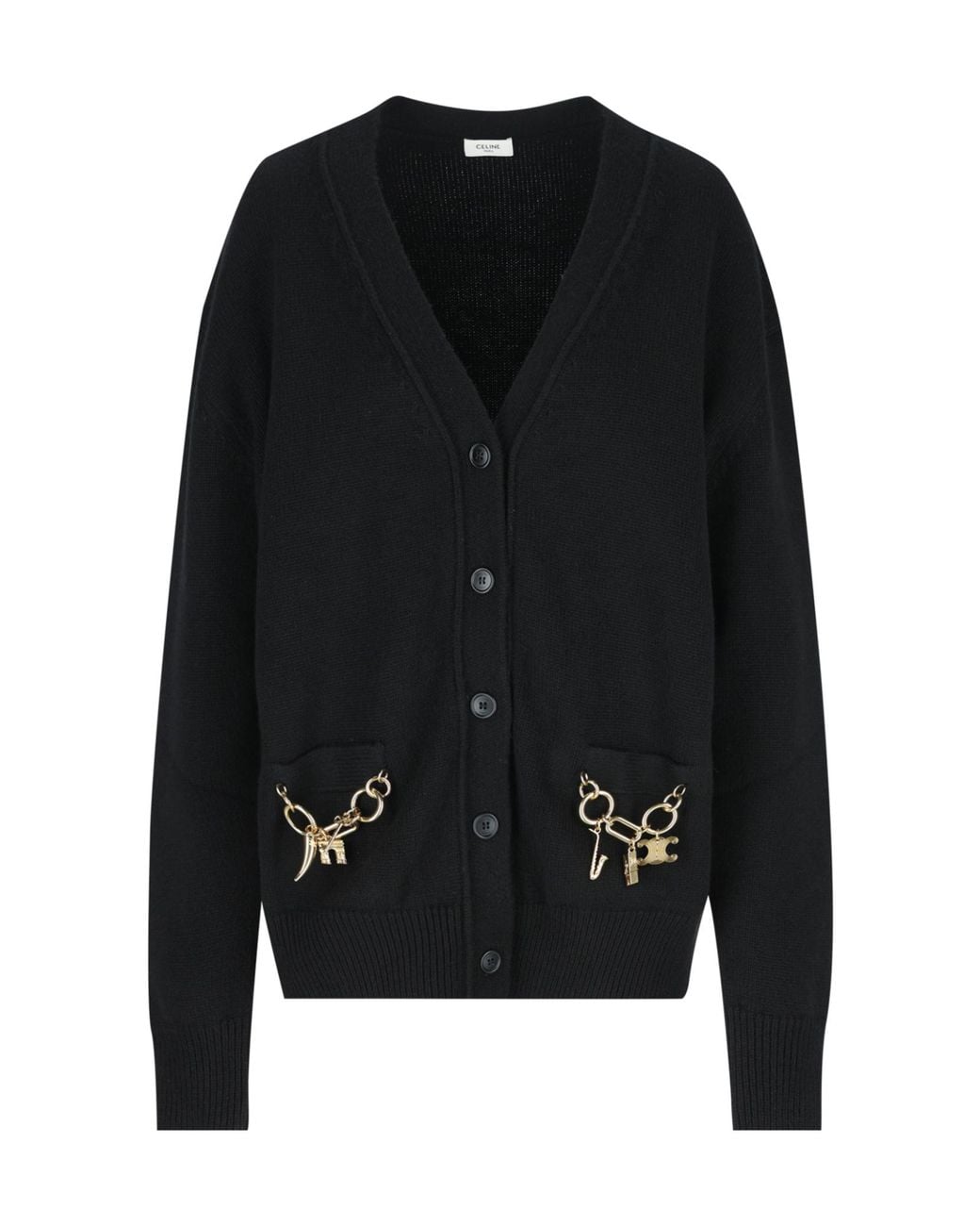 Céline Black Long-Sleeved Cardigan