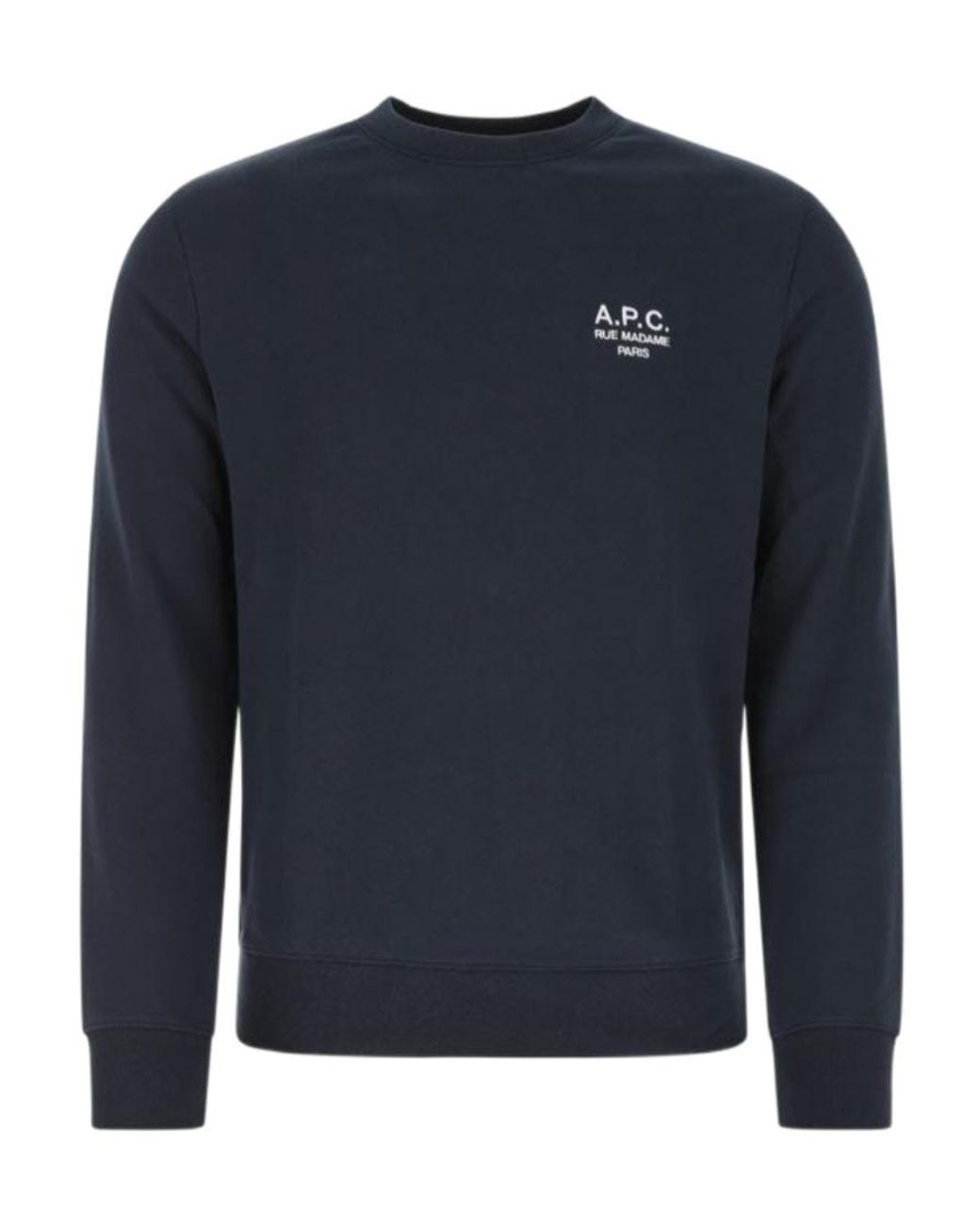 A.P.C. Blue Logo Embroidered Crewneck Sweatshirt for men