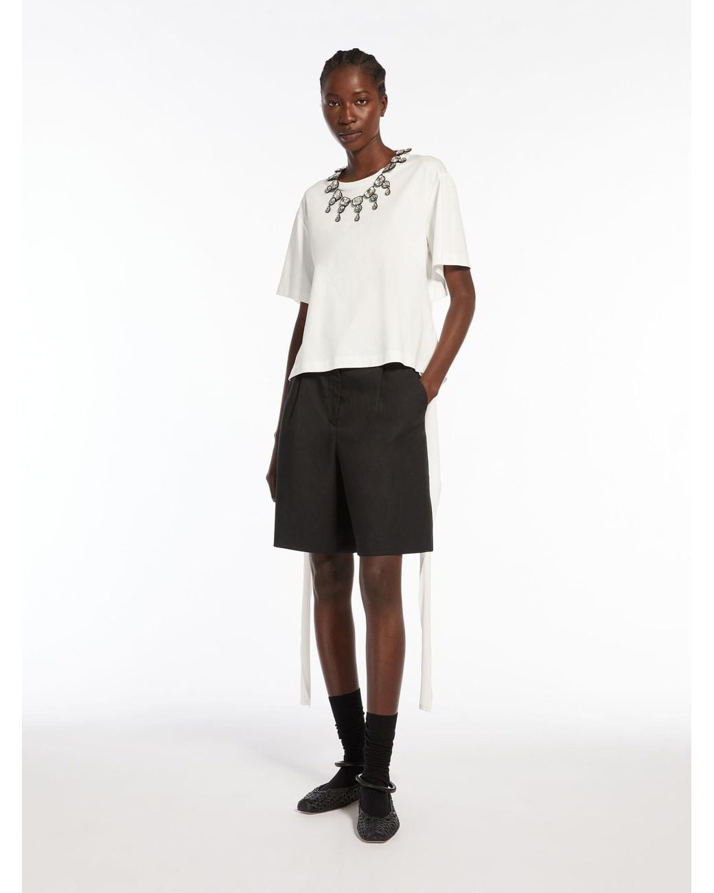 Weekend by Maxmara White Tied Crewneck T-Shirt