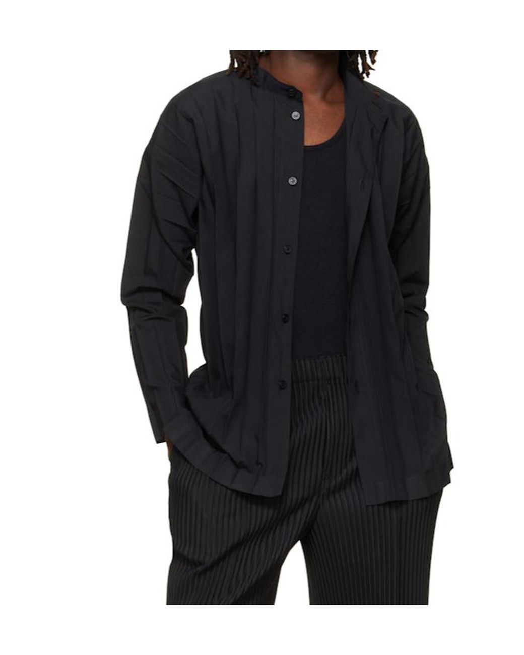 Homme Plissé Issey Miyake Black Homme Plissé Issey Miyake Edge Shirt for men