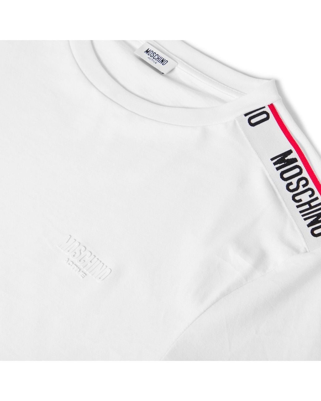 Moschino White Regularfit Shortsleeve Top for men
