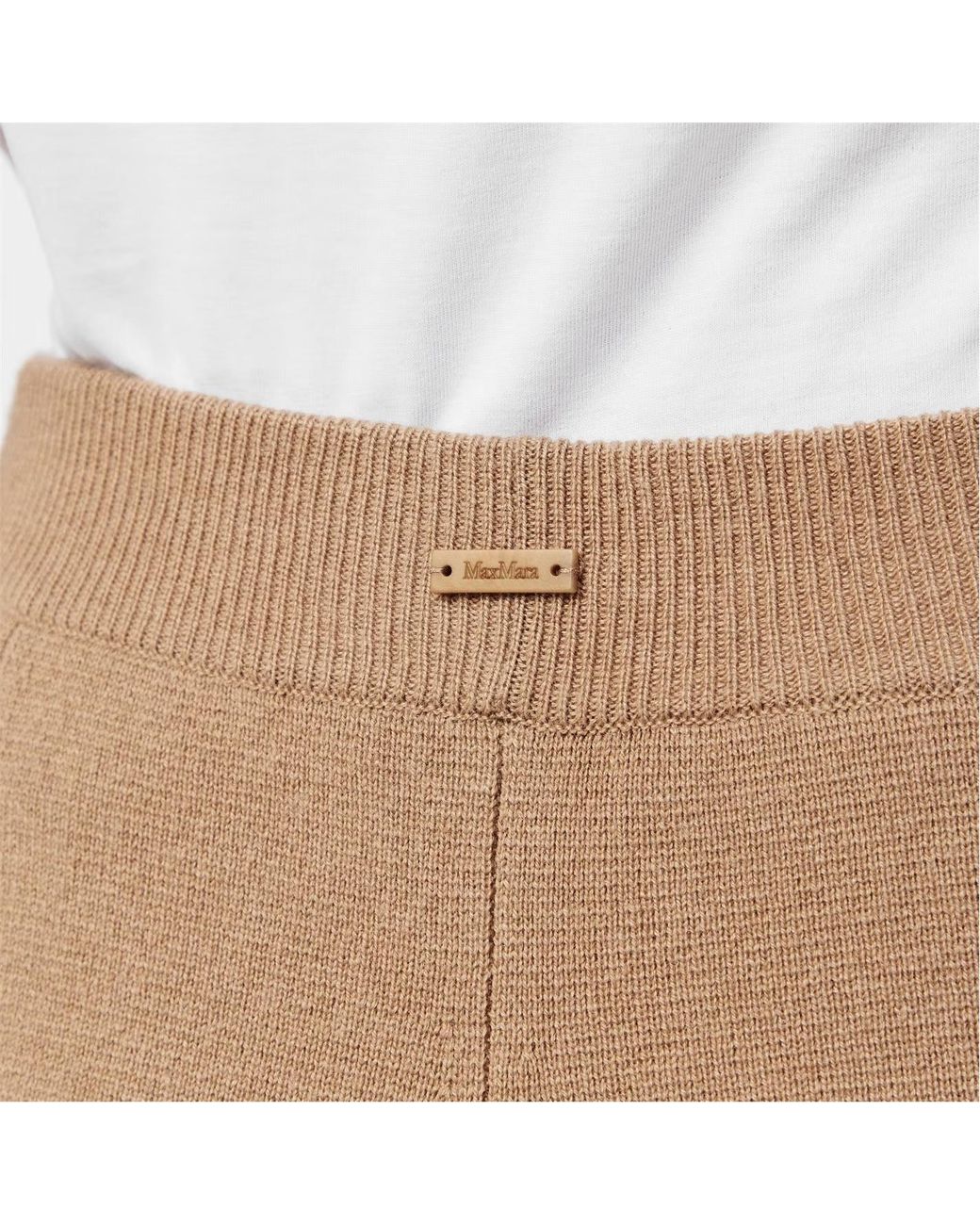 Max Mara Natural High Waisted Wide Leg Casual Pants