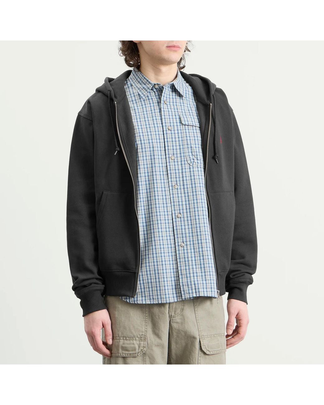 Gramicci Blue One Point Zip Hoodie for men
