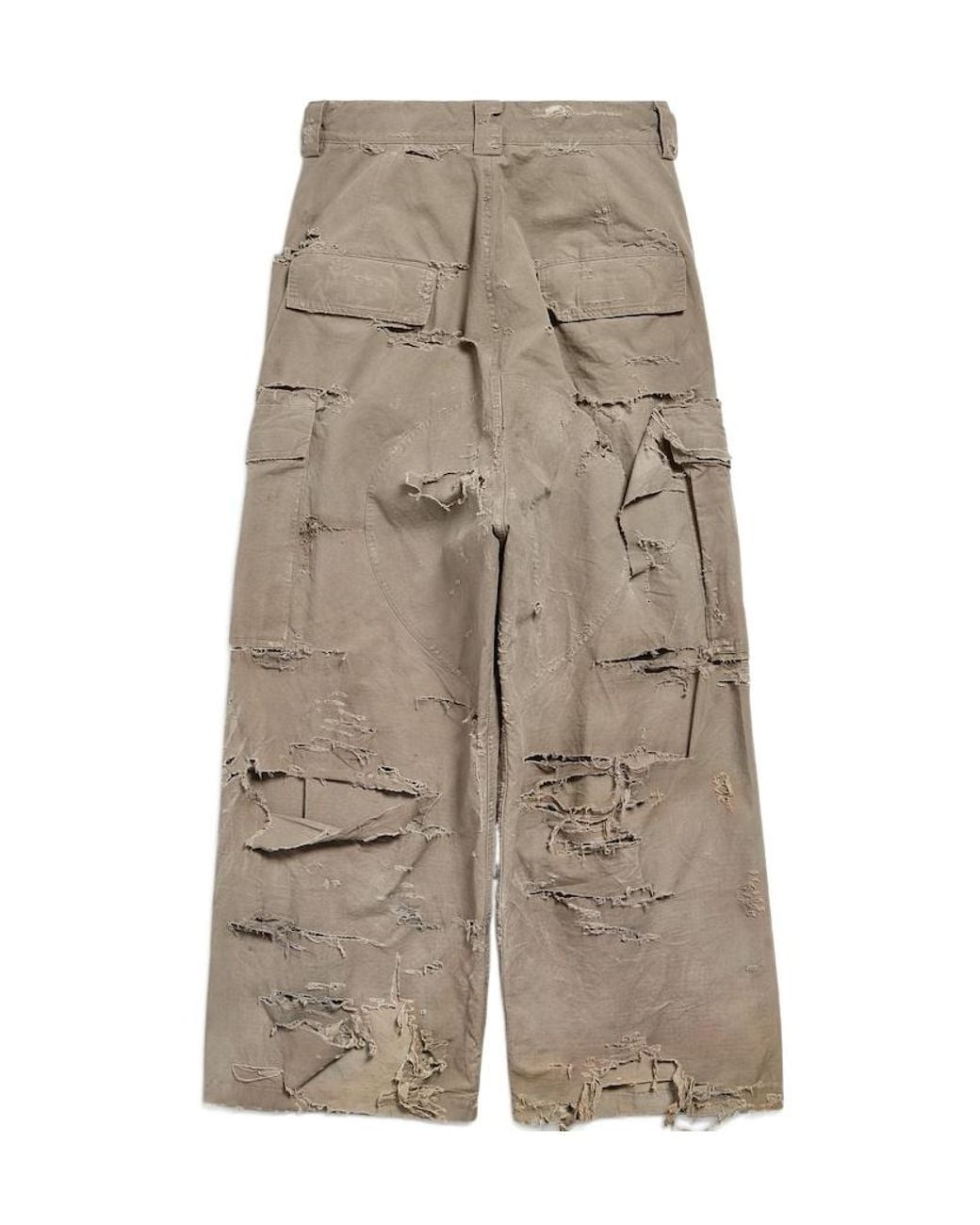 Balenciaga Distressed Wide-Leg Pants in Gray for Men | Lyst