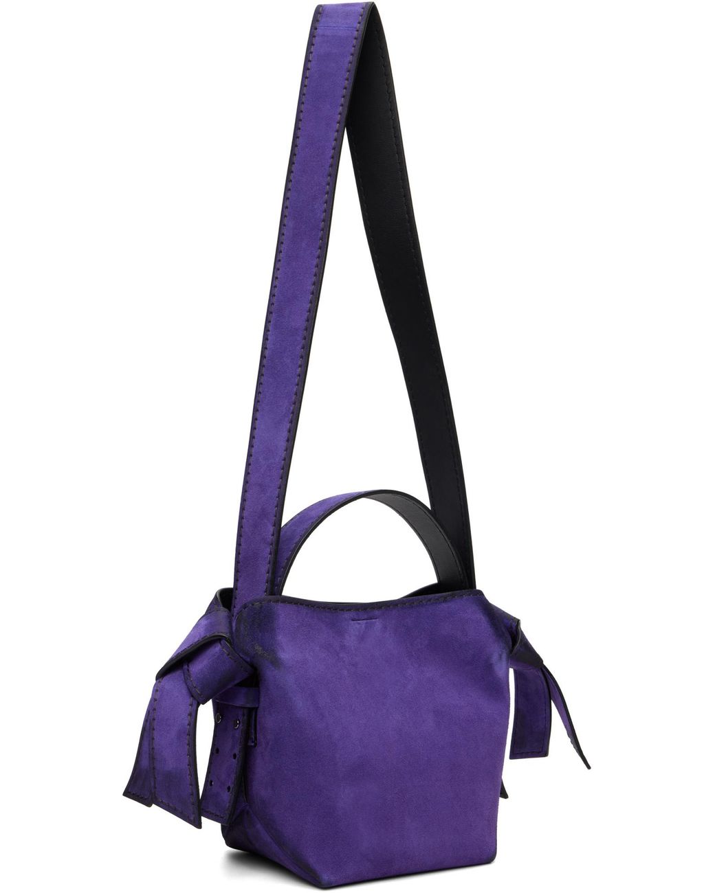 Acne Purple Knot Detailed Strapped Handbag
