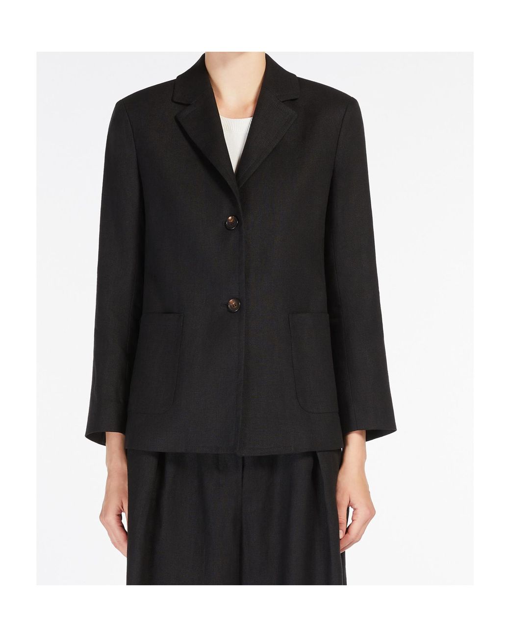 Max Mara Black 'S Arrigo Single-Breasted Long-Sleeved Jacket