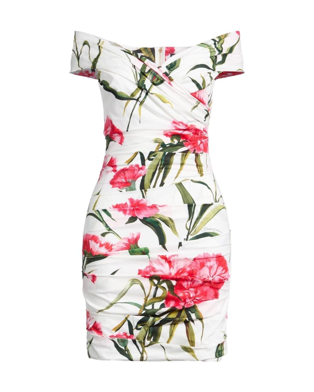 Dolce & Gabbana White Bodycon Floral Dress