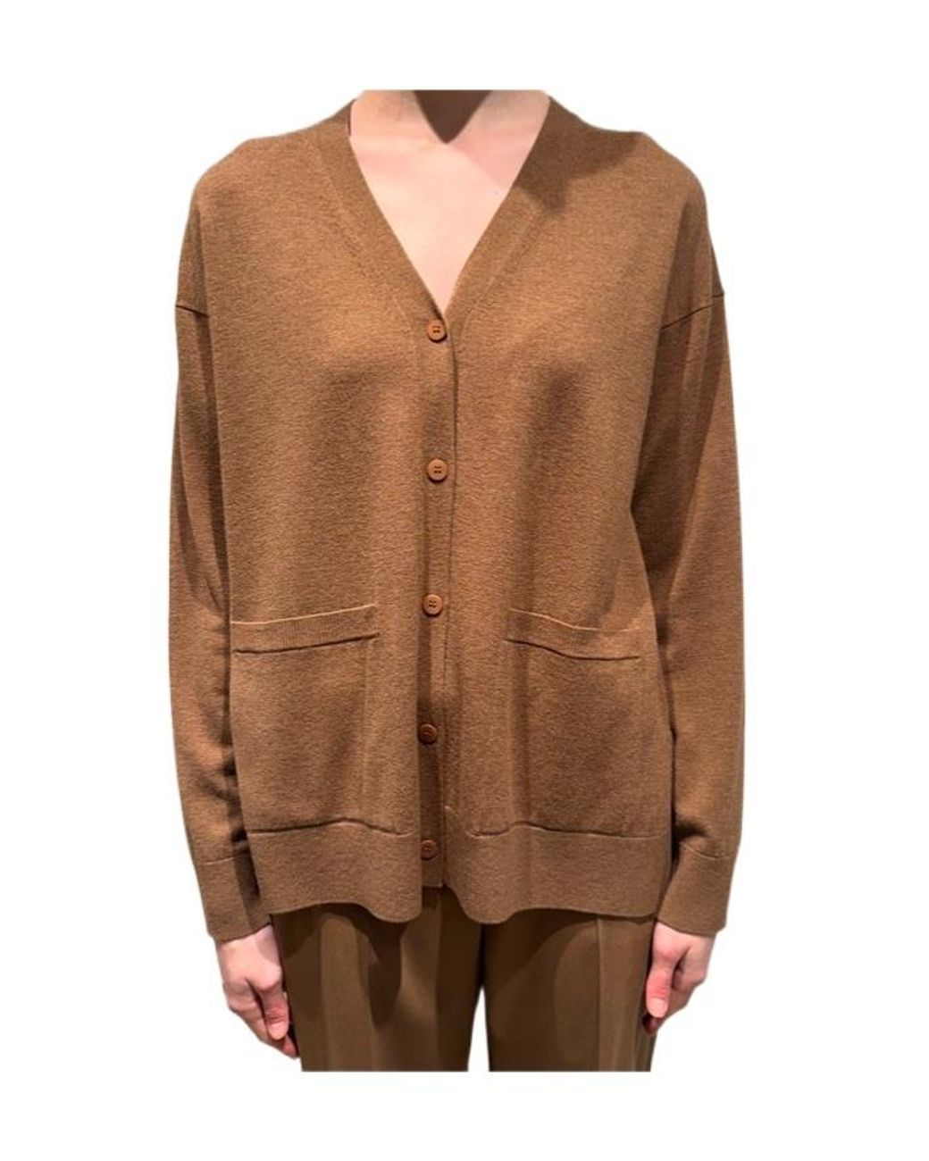 Max Mara Brown Long-Sleeve Cardigan