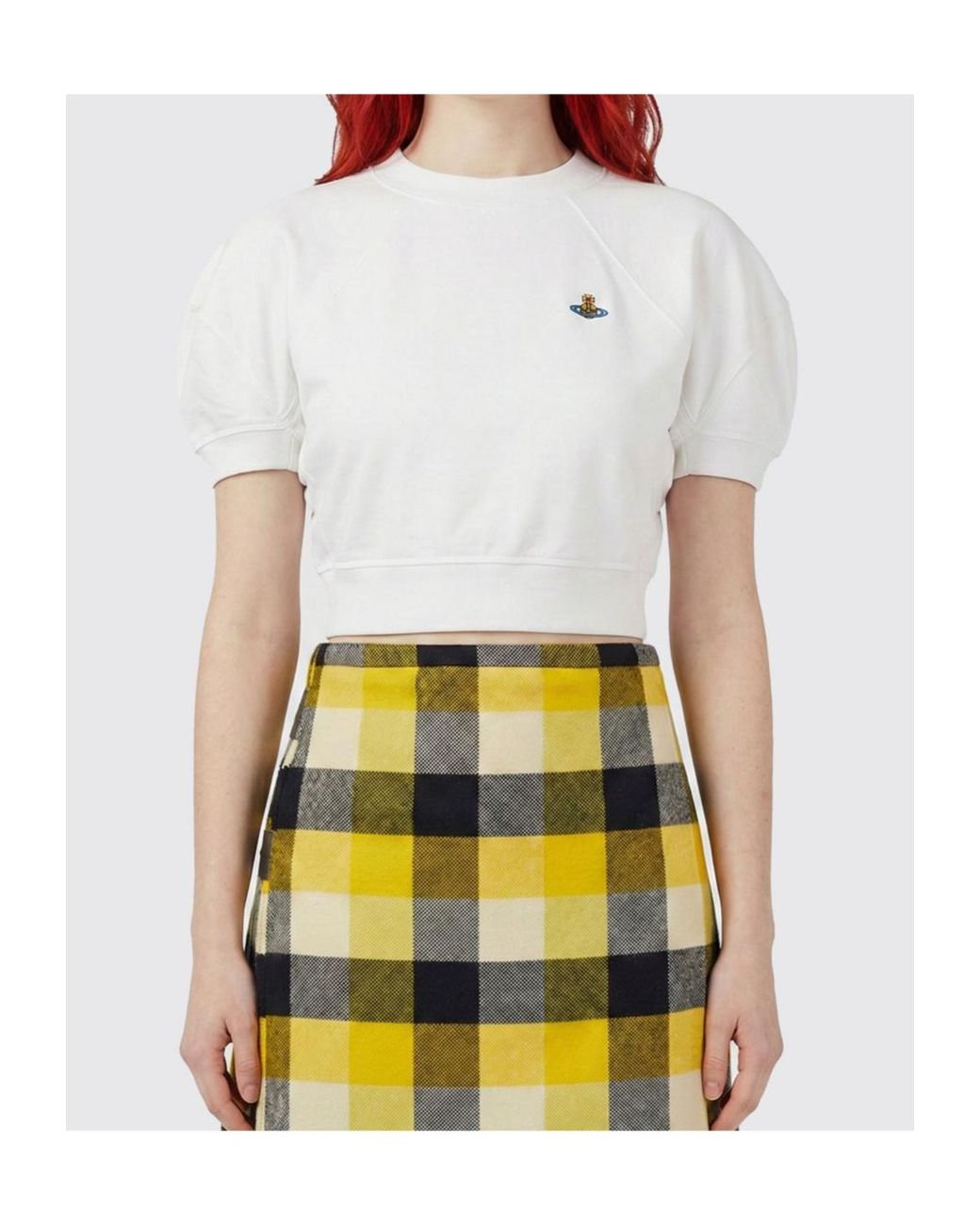 Vivienne Westwood Blue Orb-Detail Crop Top