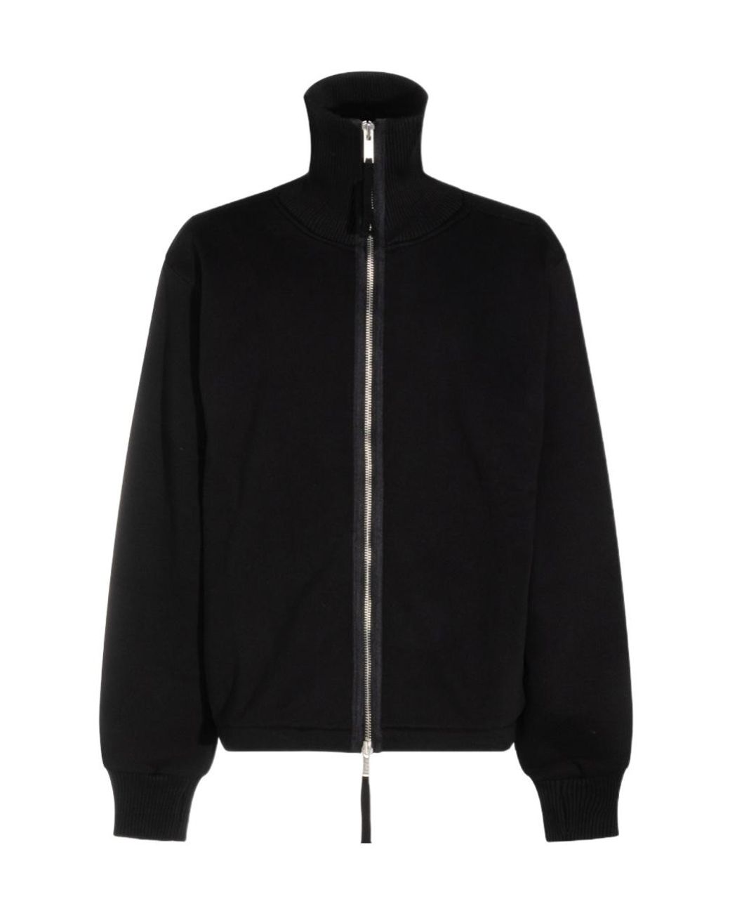 Thom Krom Black Ribbed Zip-Up Knitted Jacket for men
