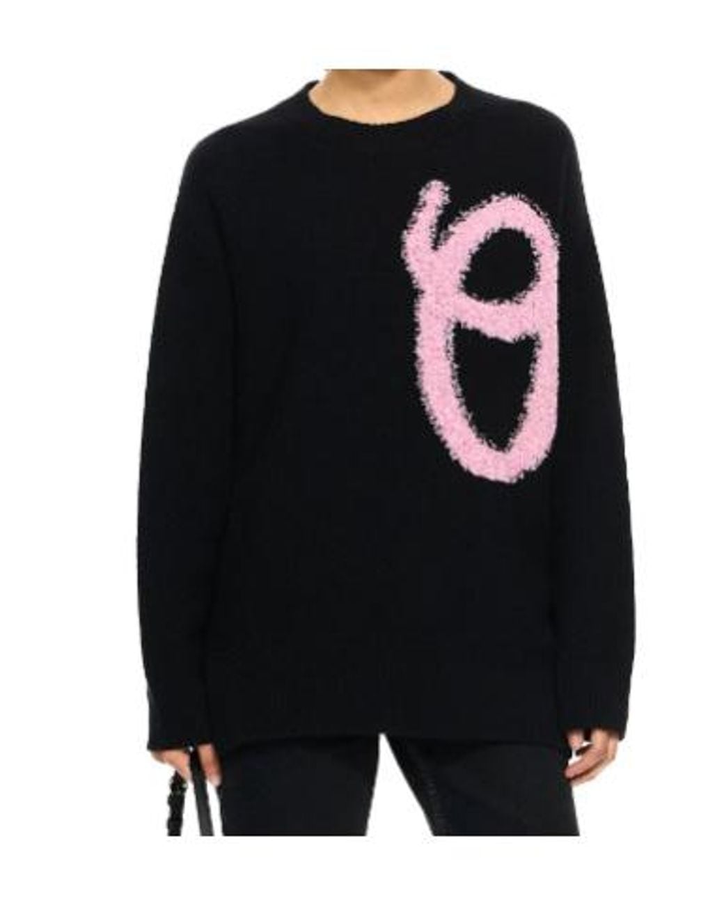 Off-White c/o Virgil Abloh Black Shared Fuzzy Knit Crewneck Jumper