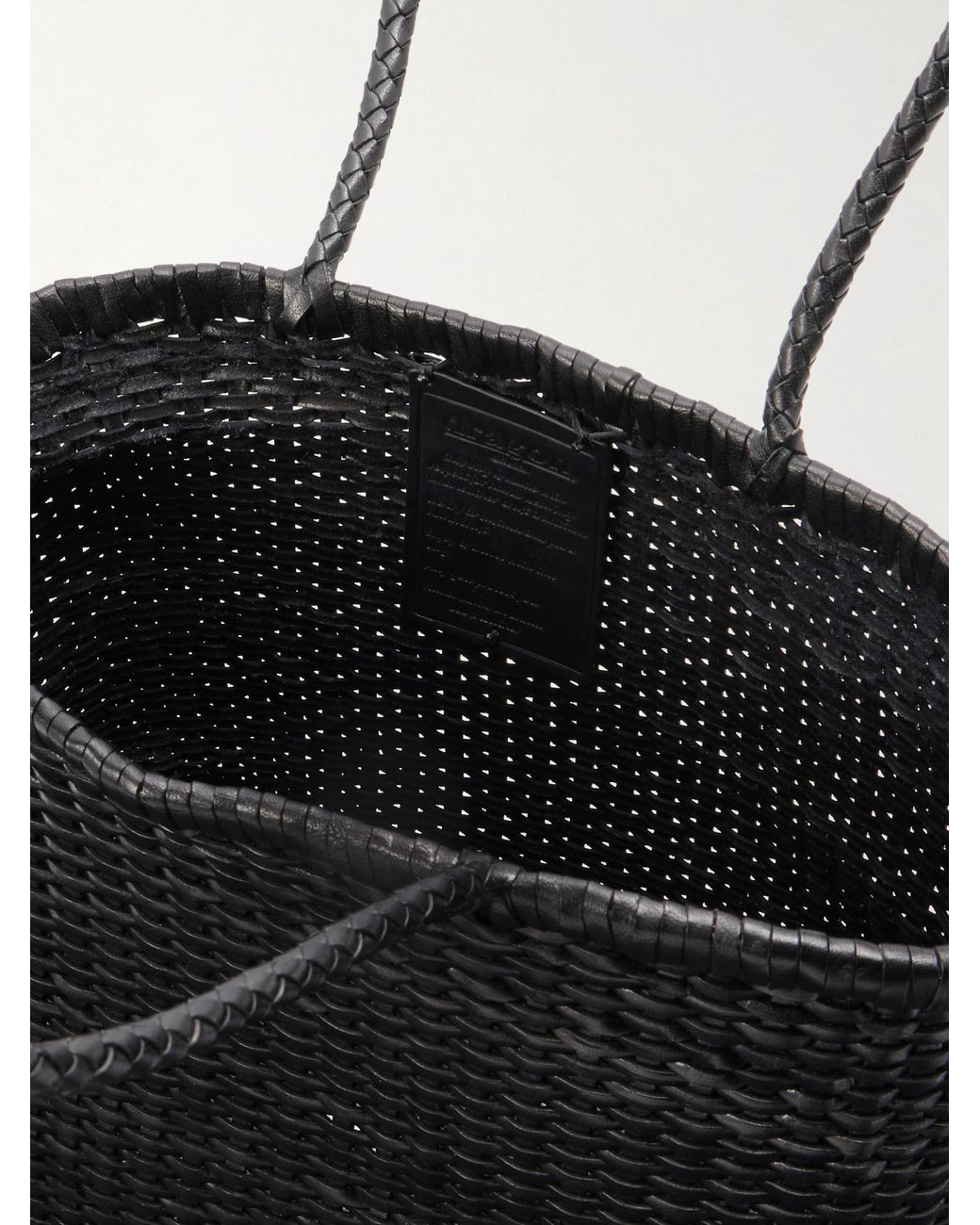 Dragon Diffusion Black Small Woven Leather Tote