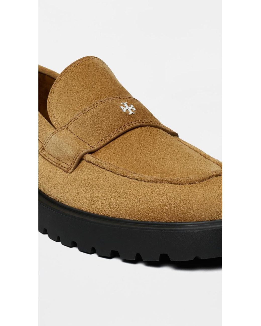 Tory Burch Brown Round-Toe Slip-On Loafers