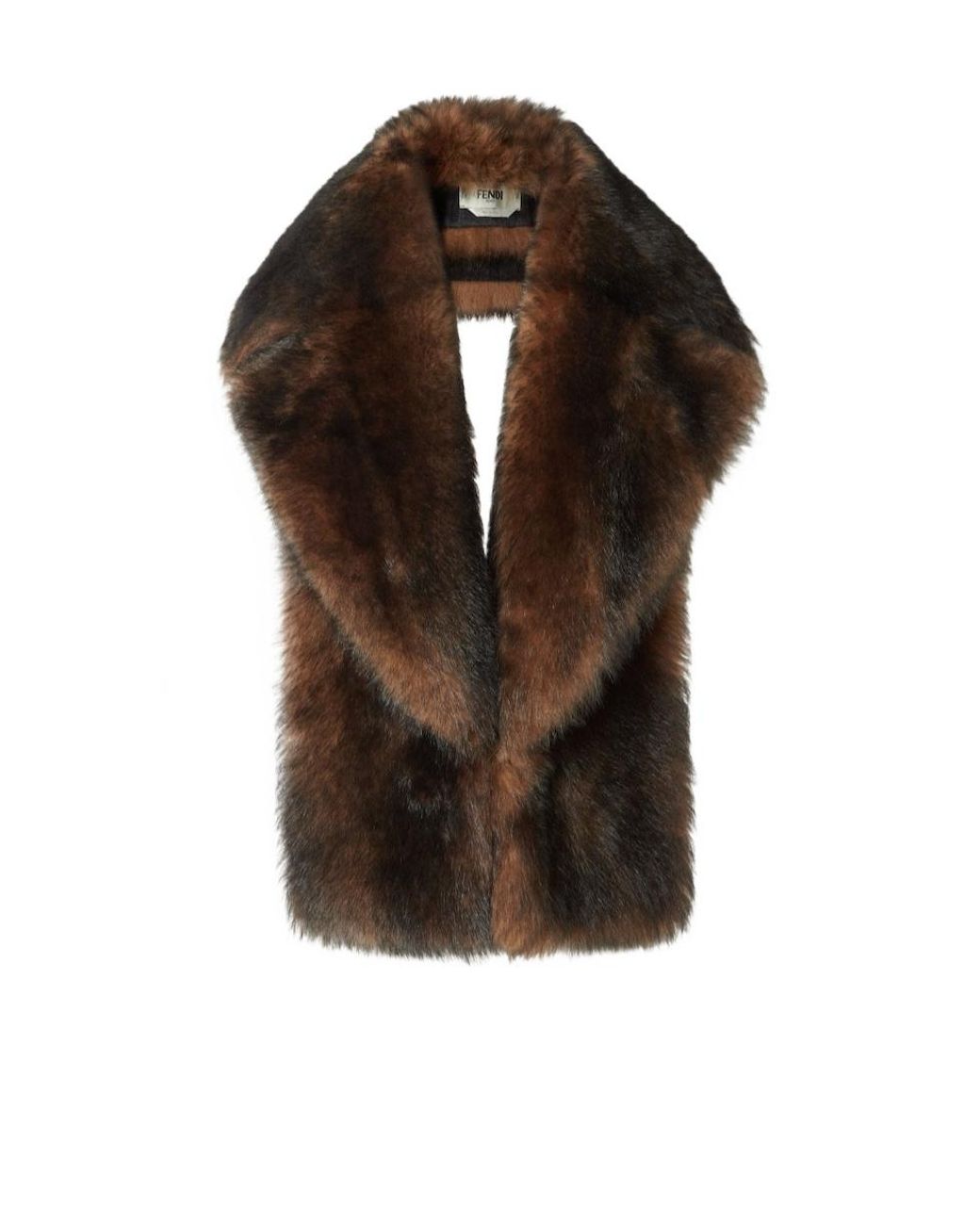 Fendi Brown Ocher Dorsato Shearling Scarf