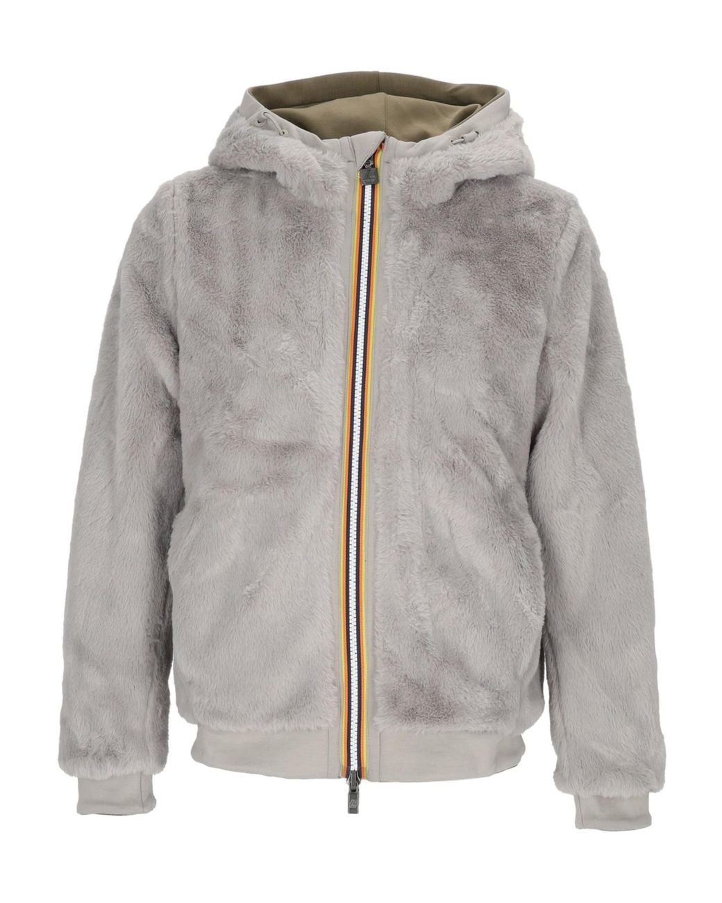 K-Way Green Reversible Faux-Fur Jacket